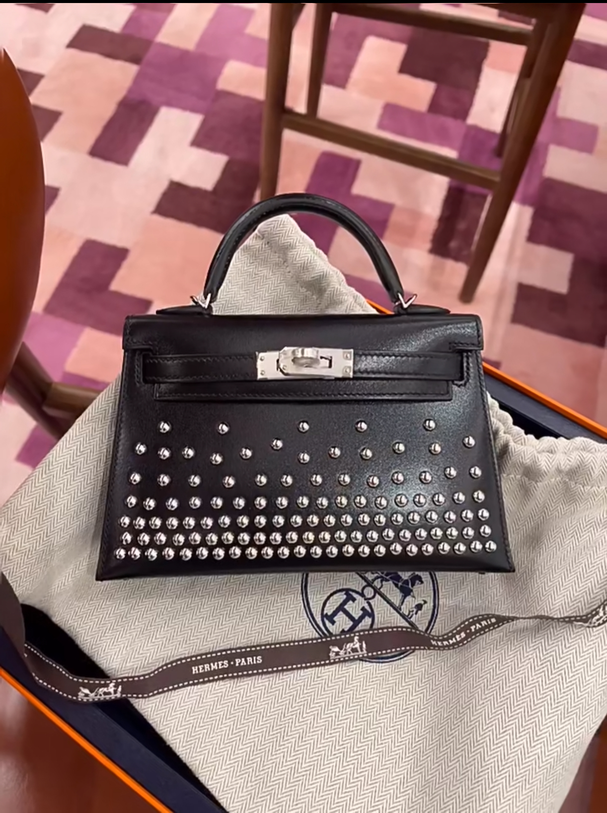 Hermes Kelly 19 custom calfskin