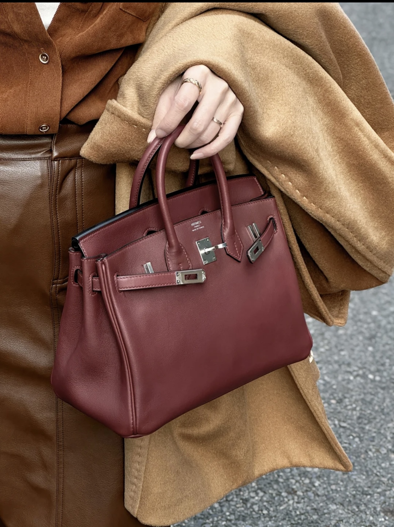 Hermes Birkin Bordeaux wine red 30-35cm