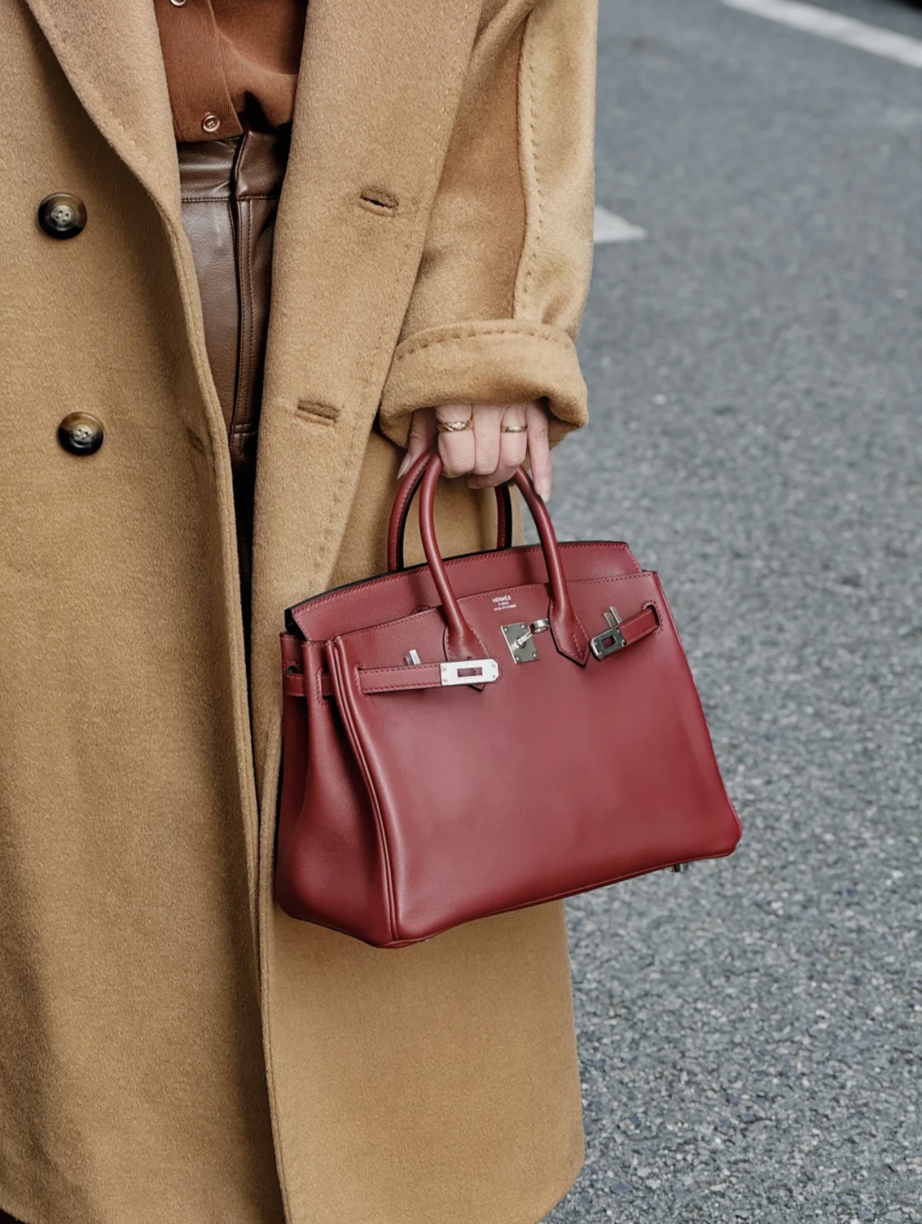 Hermes Birkin Bordeaux wine red 30-35cm