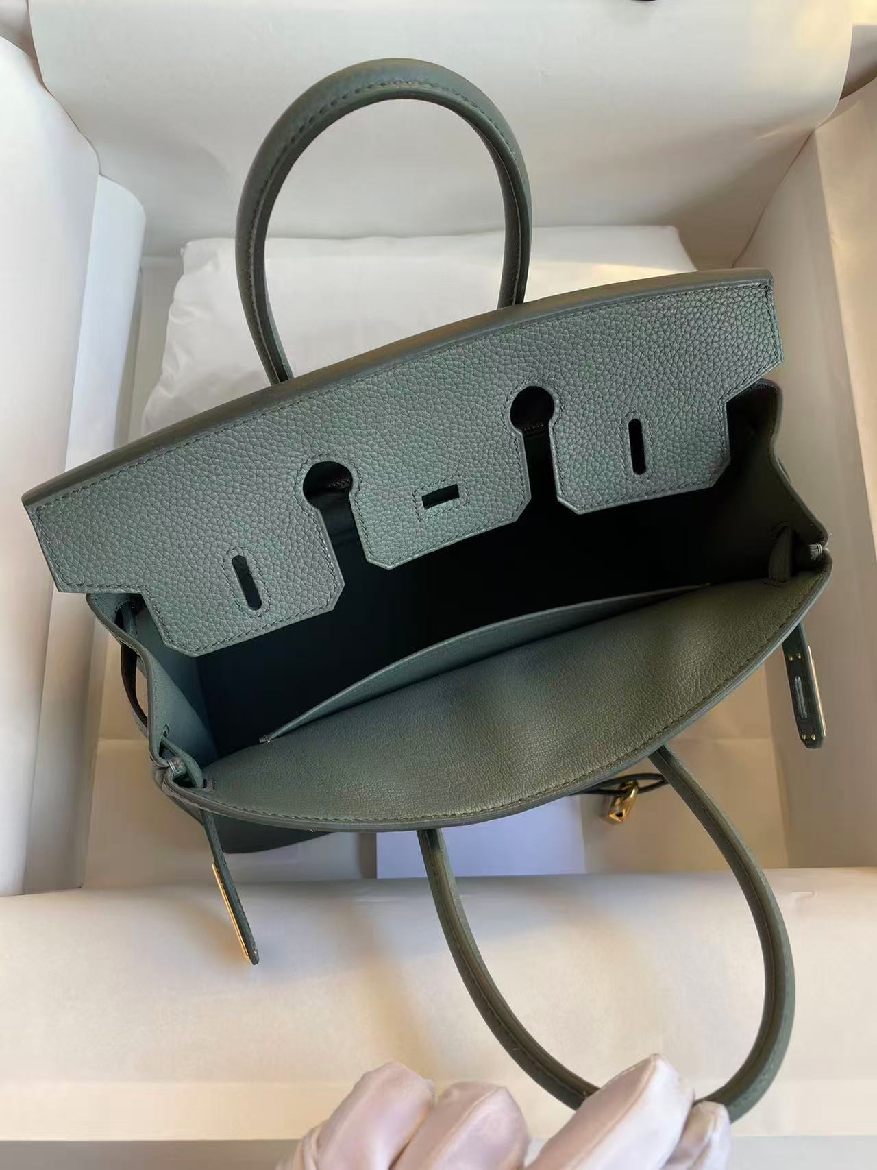 Hermes Birkin 25, almond green Togo