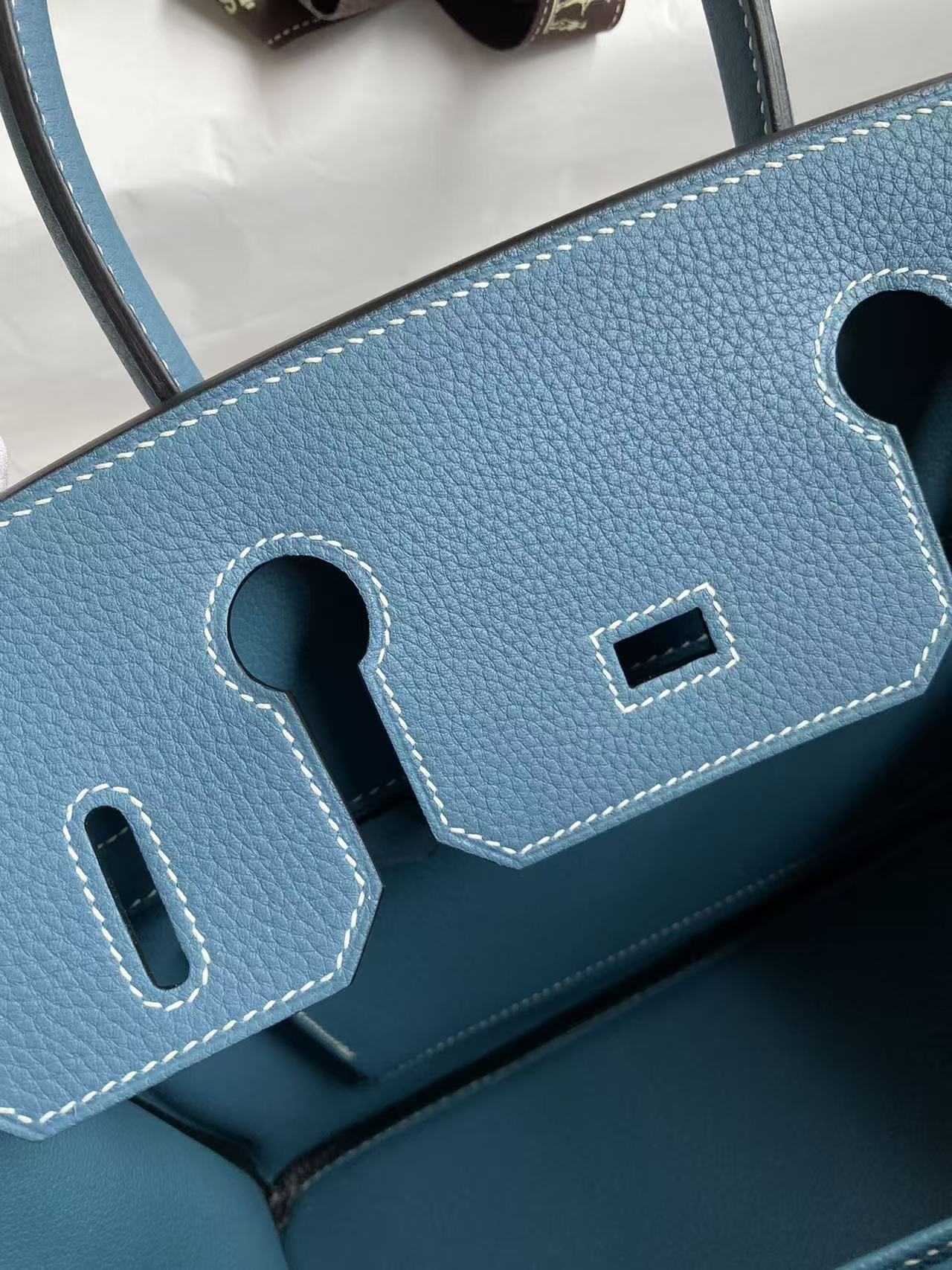 Hermes Birkin 25, denim blue Togo customization
