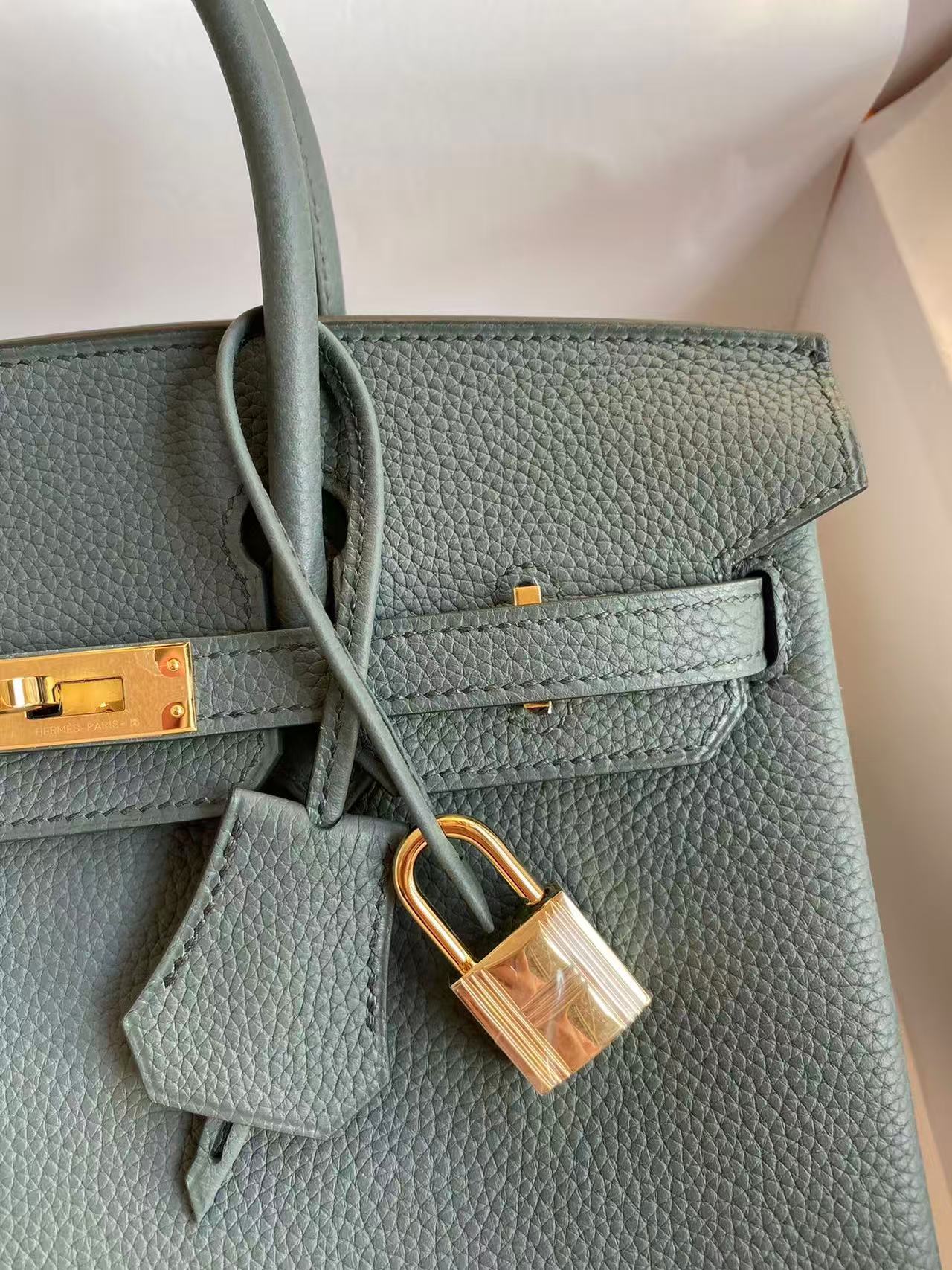 Hermes Birkin 25, almond green Togo