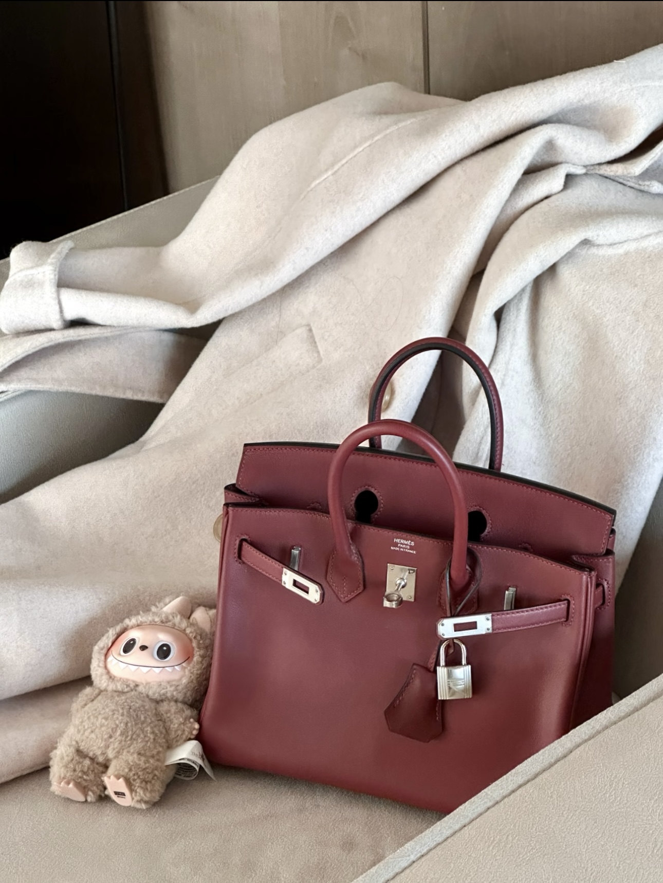 Hermes Birkin Bordeaux wine red 30-35cm