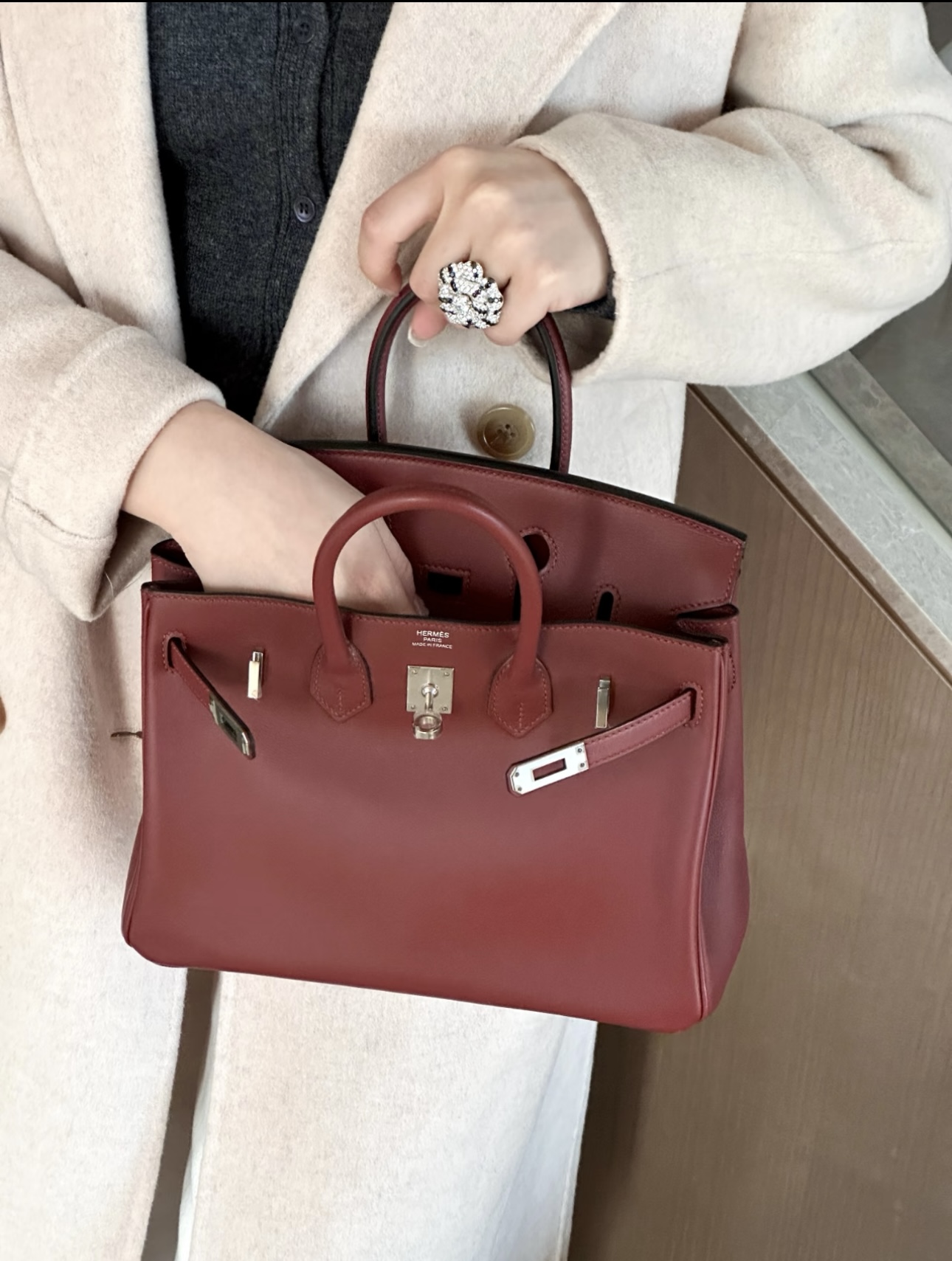 Hermes Birkin Bordeaux wine red 30-35cm