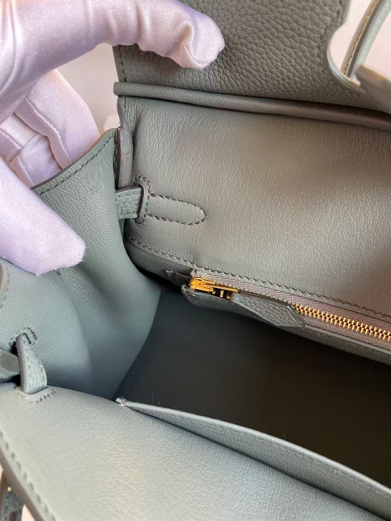 Hermes Birkin 25, almond green Togo