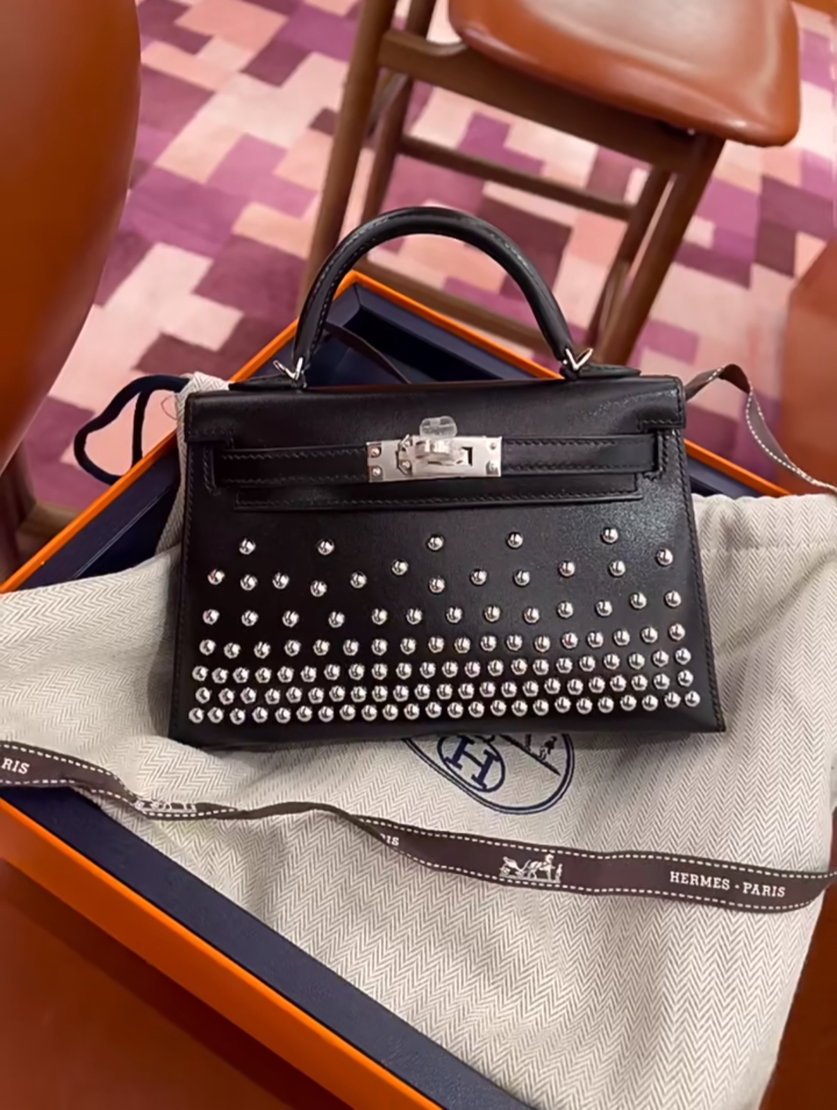 Hermes Kelly 19 custom calfskin