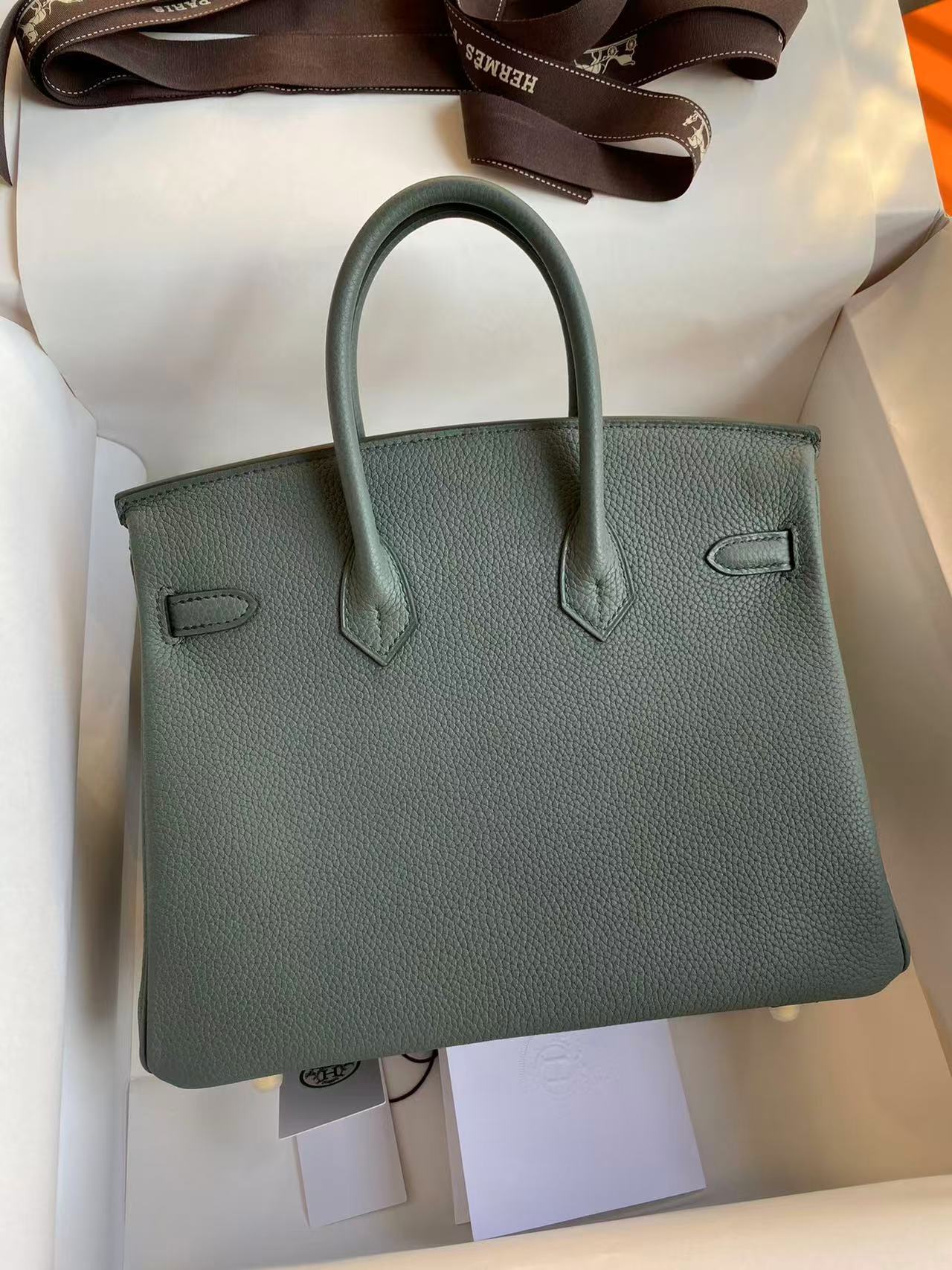 Hermes Birkin 25, almond green Togo