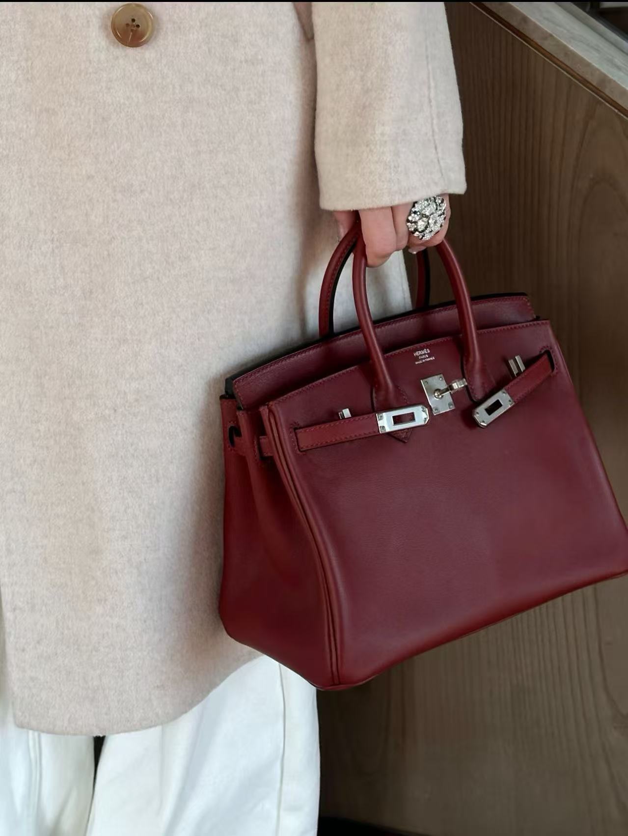 Hermes Birkin Bordeaux wine red 30-35cm