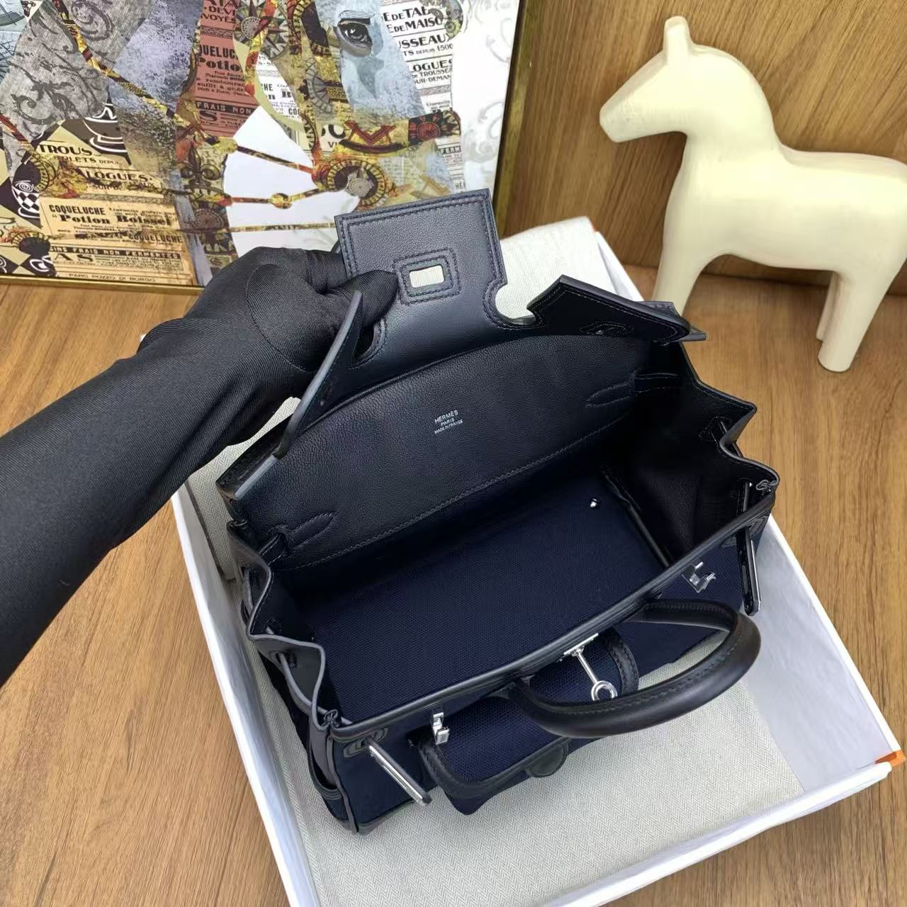 HERMÈS Limited Edition Birkin Cargo 25-35 in Gold Swift leather and Canvas with Palladium hardware