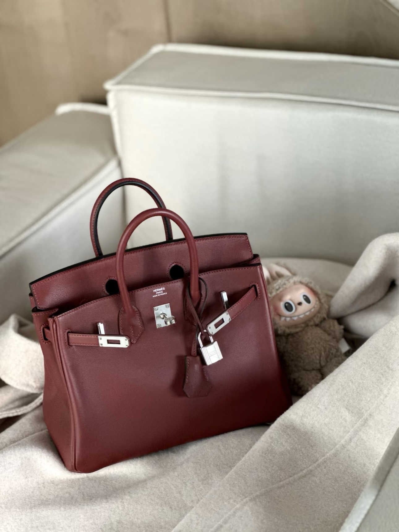 Hermes Birkin Bordeaux wine red 30-35cm