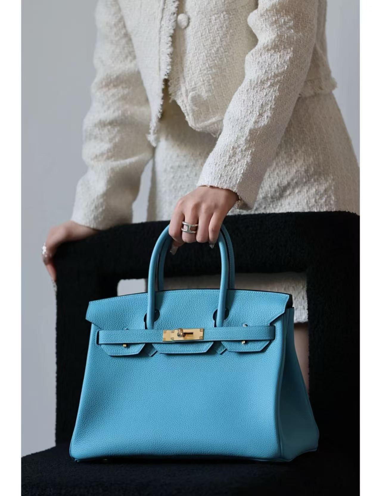 customization Hermes Birkin 30 -Northern Blue