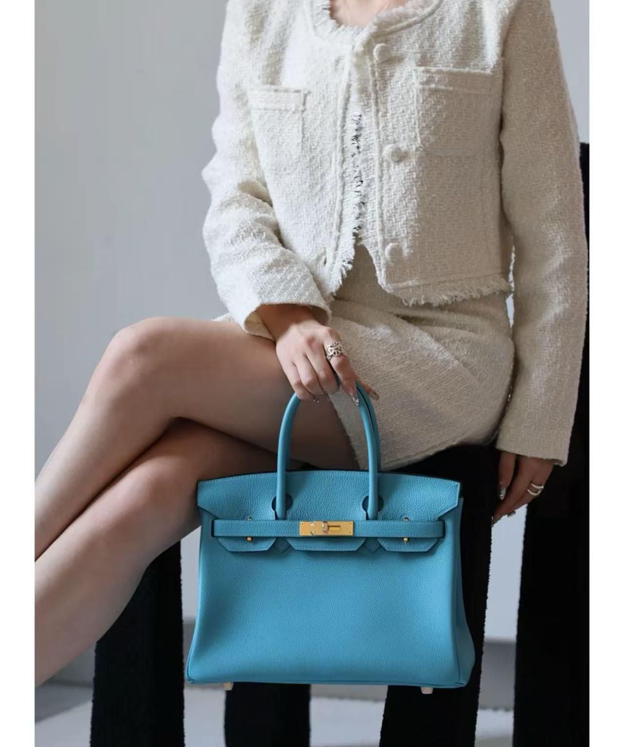 customization Hermes Birkin 30 -Northern Blue