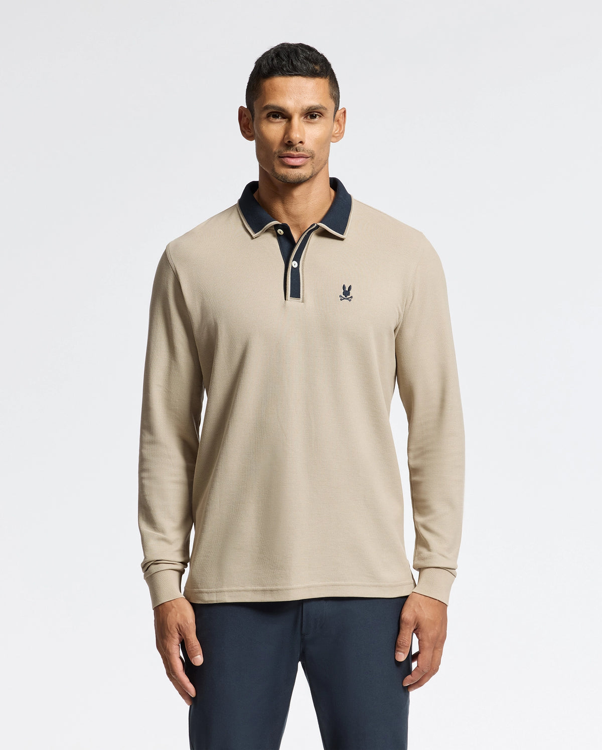 Mens kent long sleeve pique polo