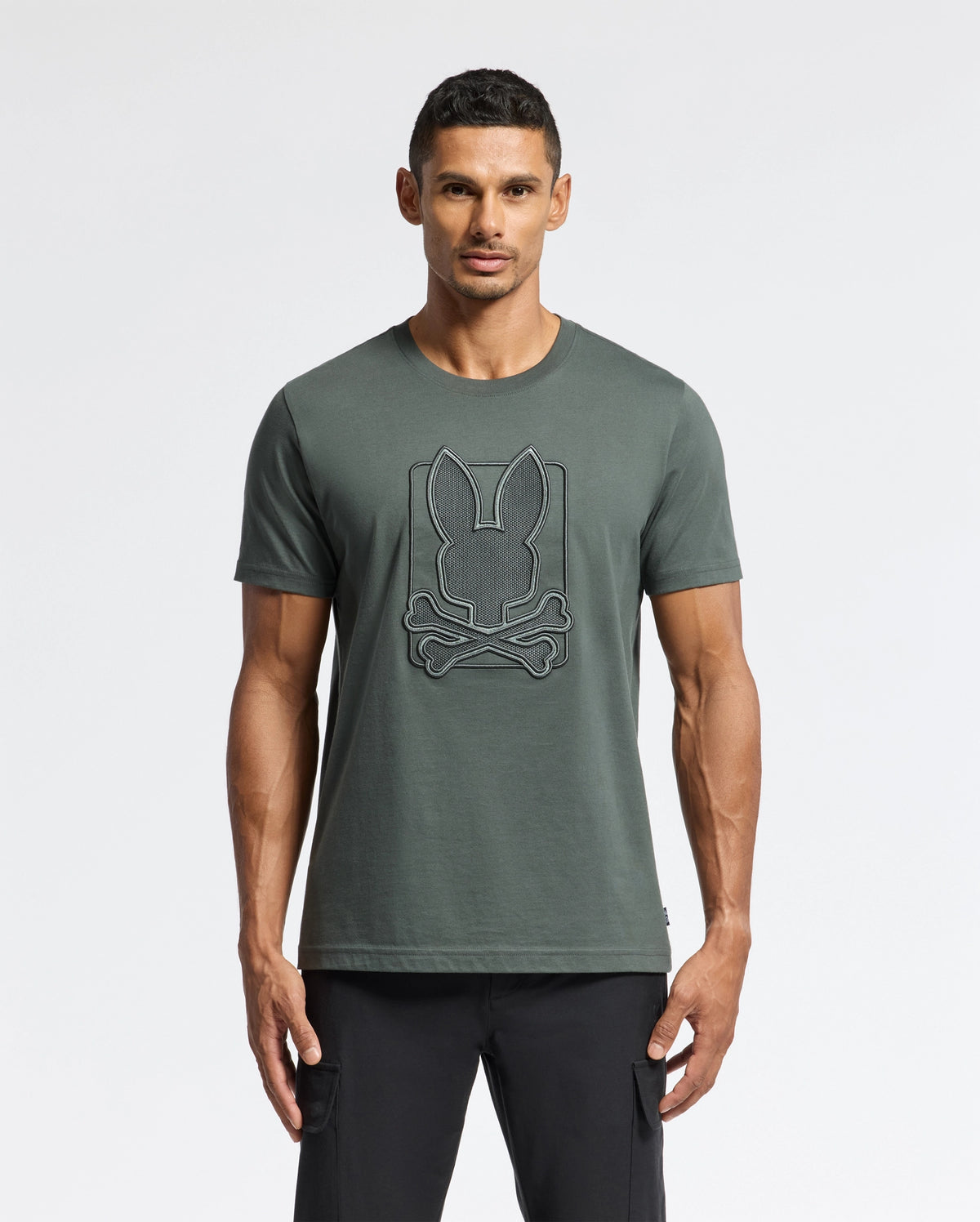 Mens pierce embroidered graphic tee