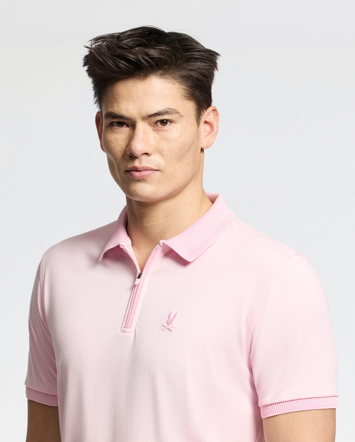 Mens trevor performance pique zip up polo