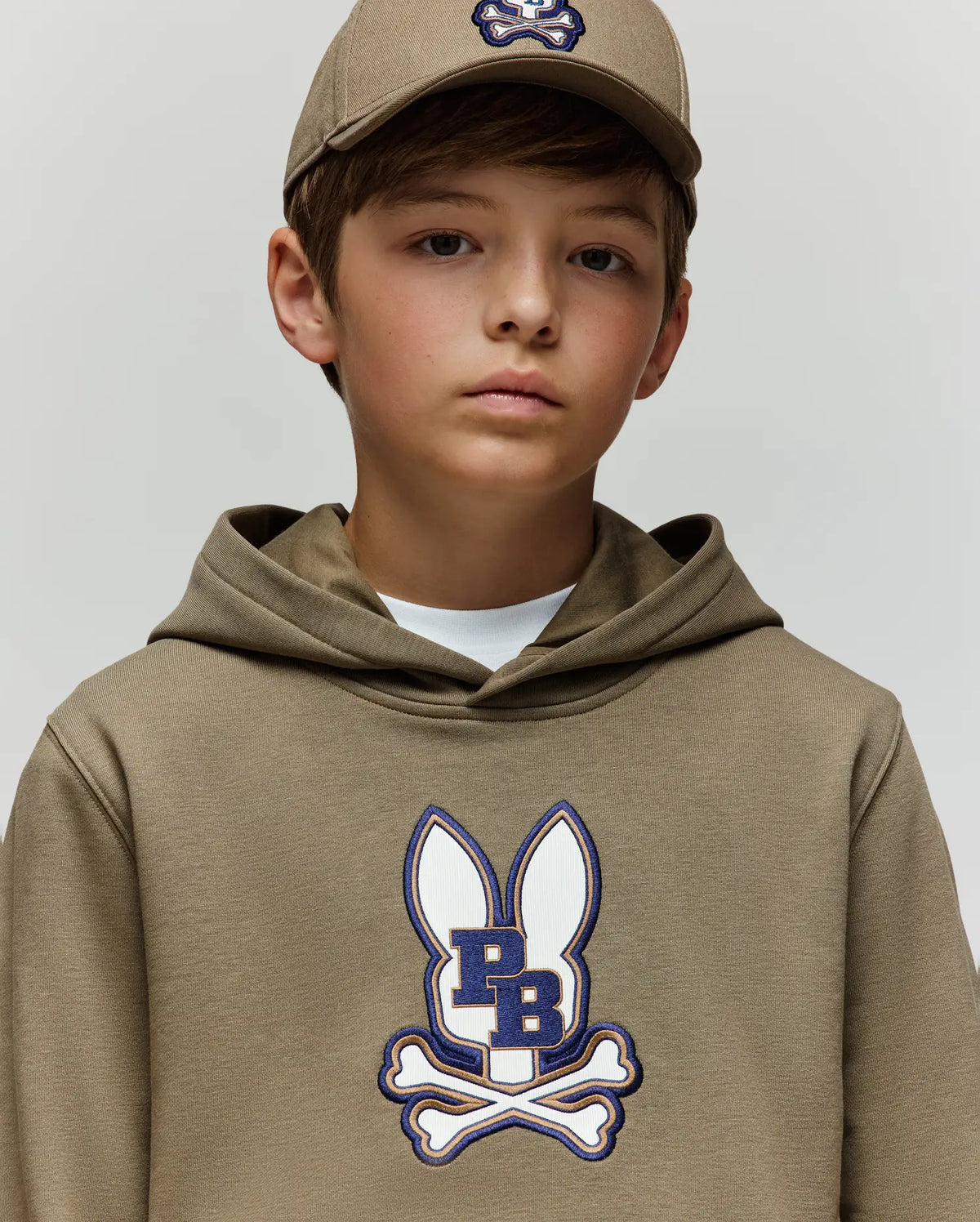 Kids wade cord patch hoodie