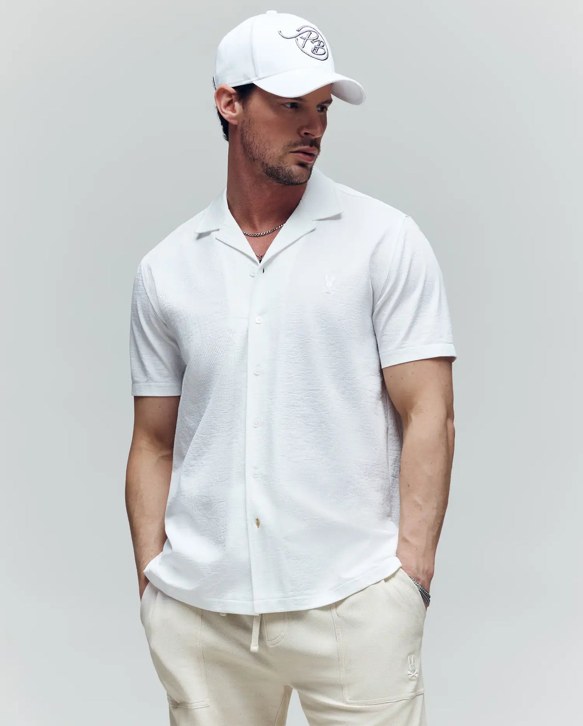 Mens jayme knit seersucker cabana collar shirt