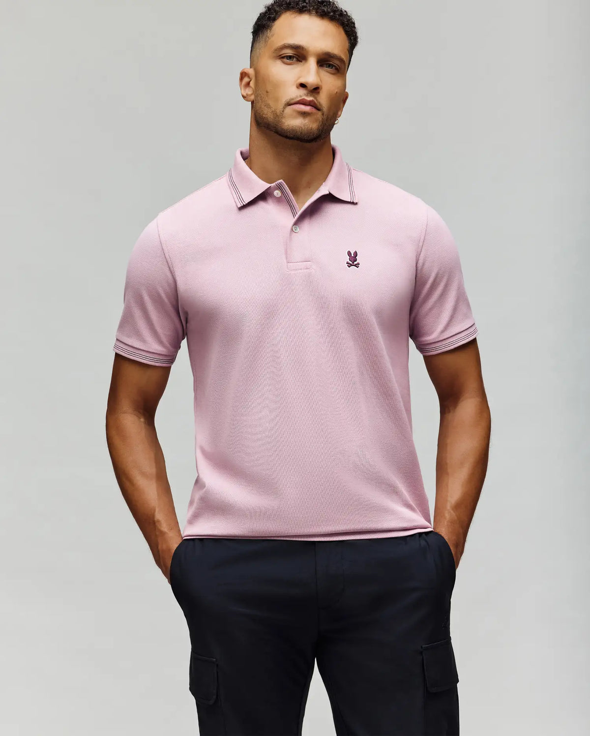 Mens hart pique polo shirt