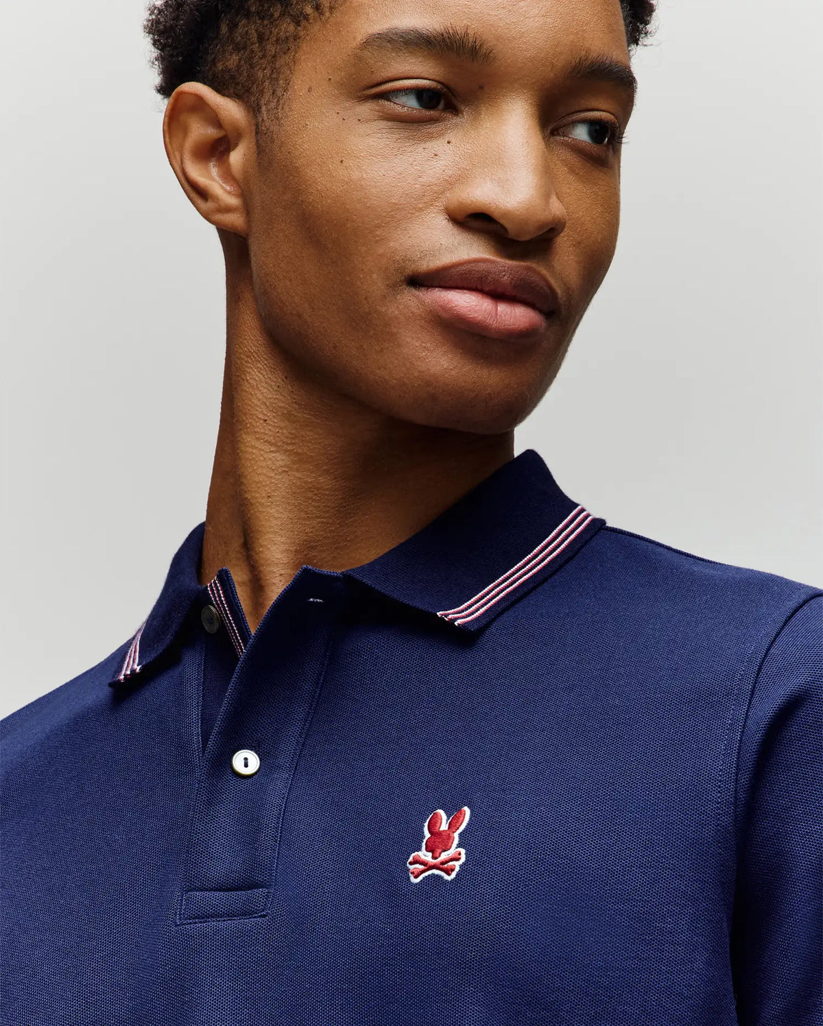 Mens hart pique polo shirt