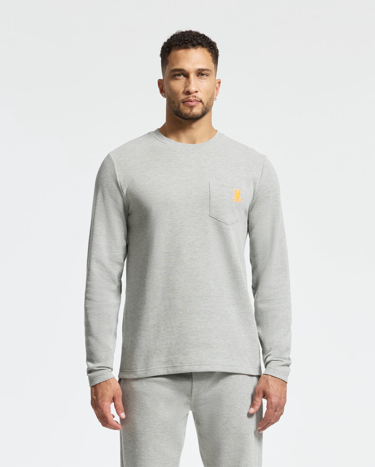 Mens val waffle lounge long sleeve tee