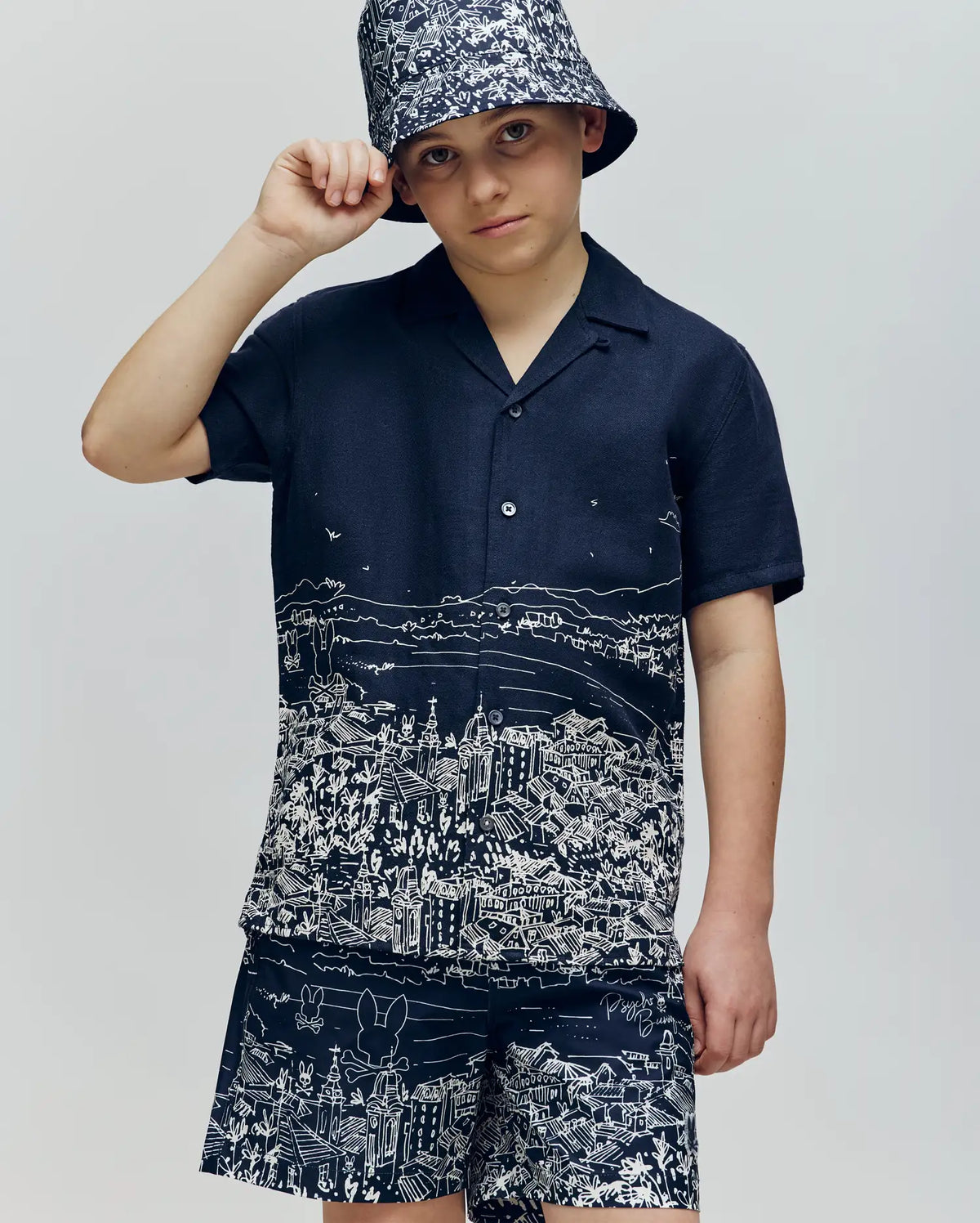 Kids naxos linen blend shirt