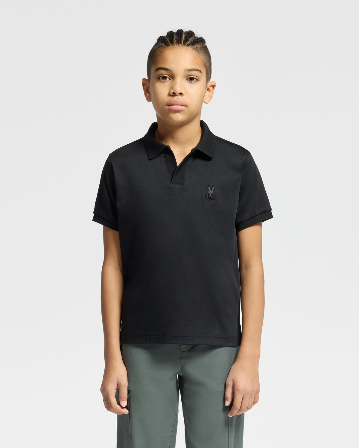 Kids broadway pima interlock johnny collar polo