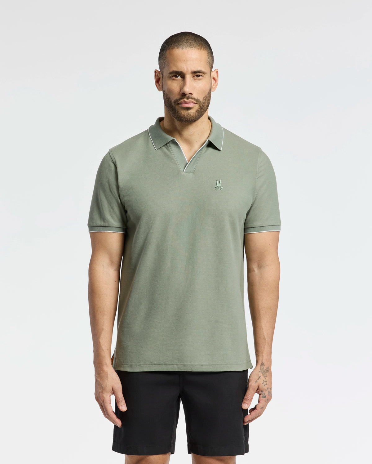 Mens east hills johnny collar polo