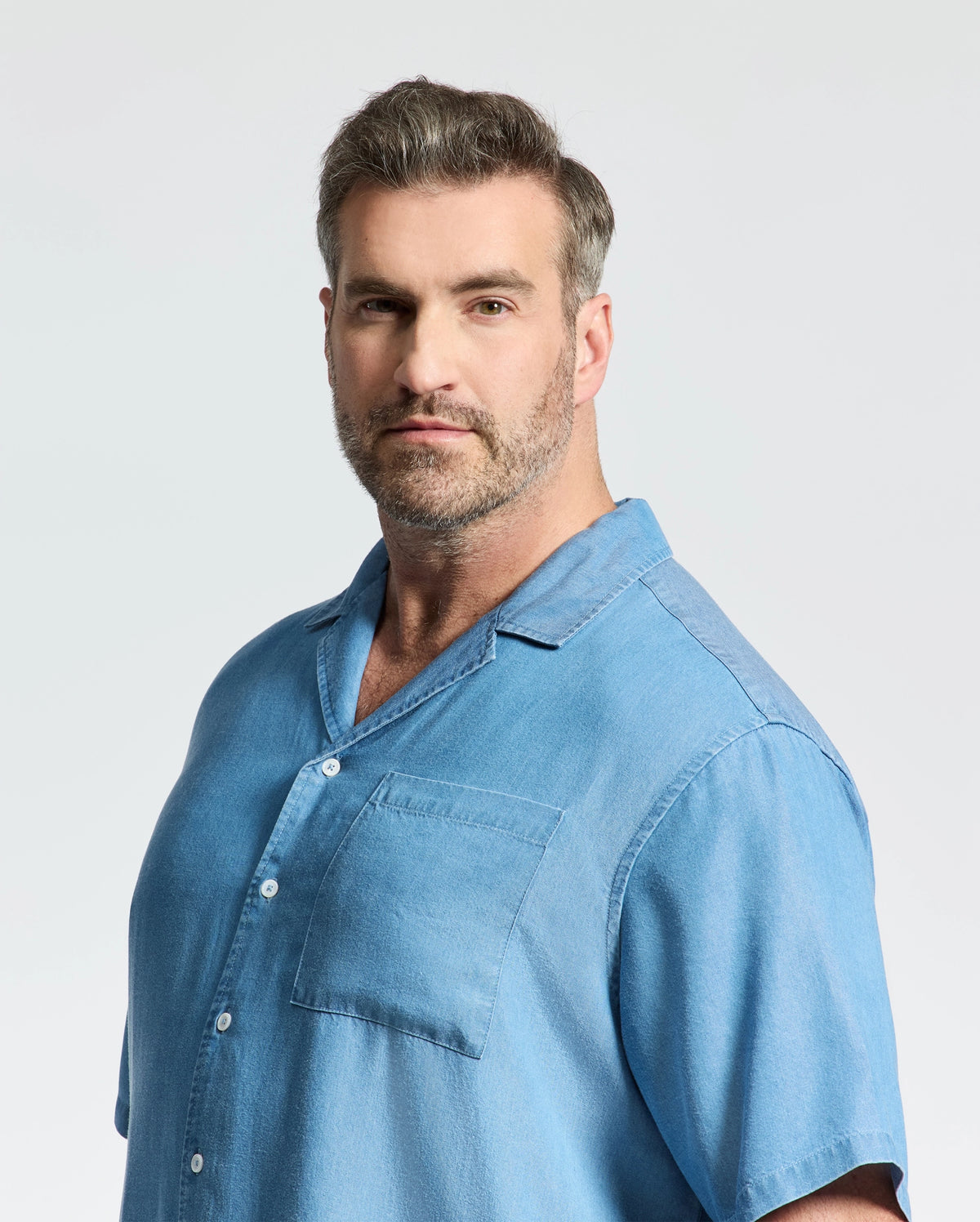 Mens big and tall kervin lightweight denim woven shirt