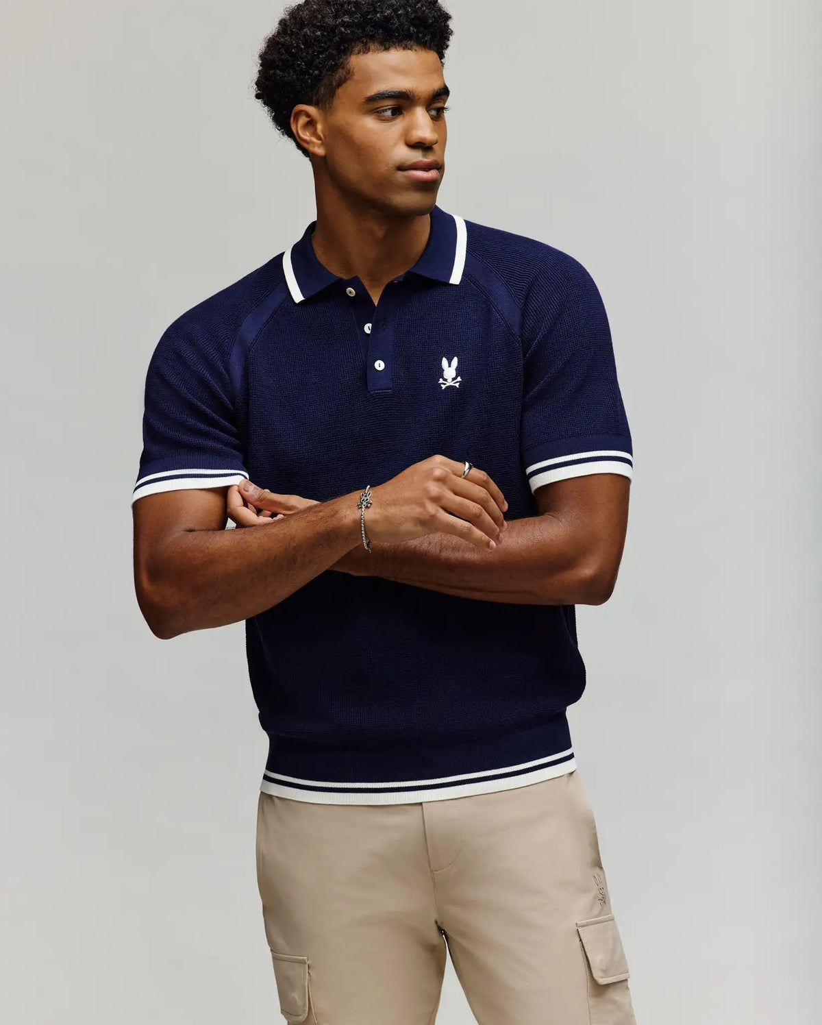 Mens lazare knit polo