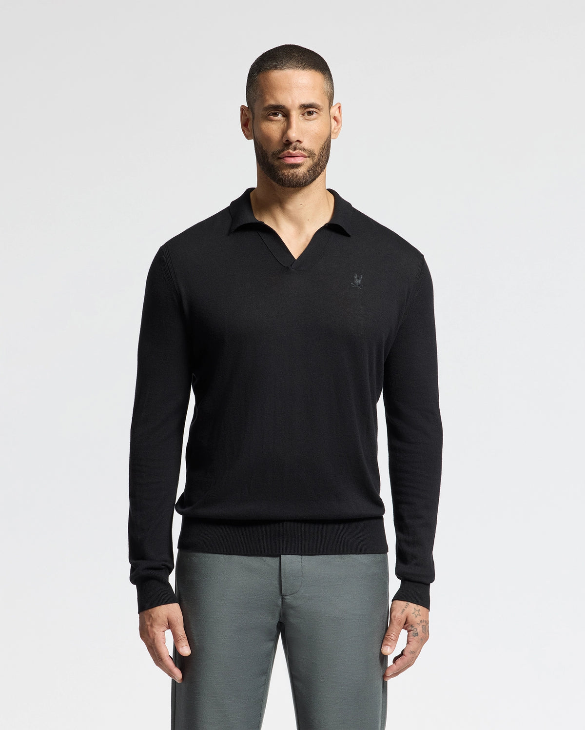 Mens johnny collar sweater
