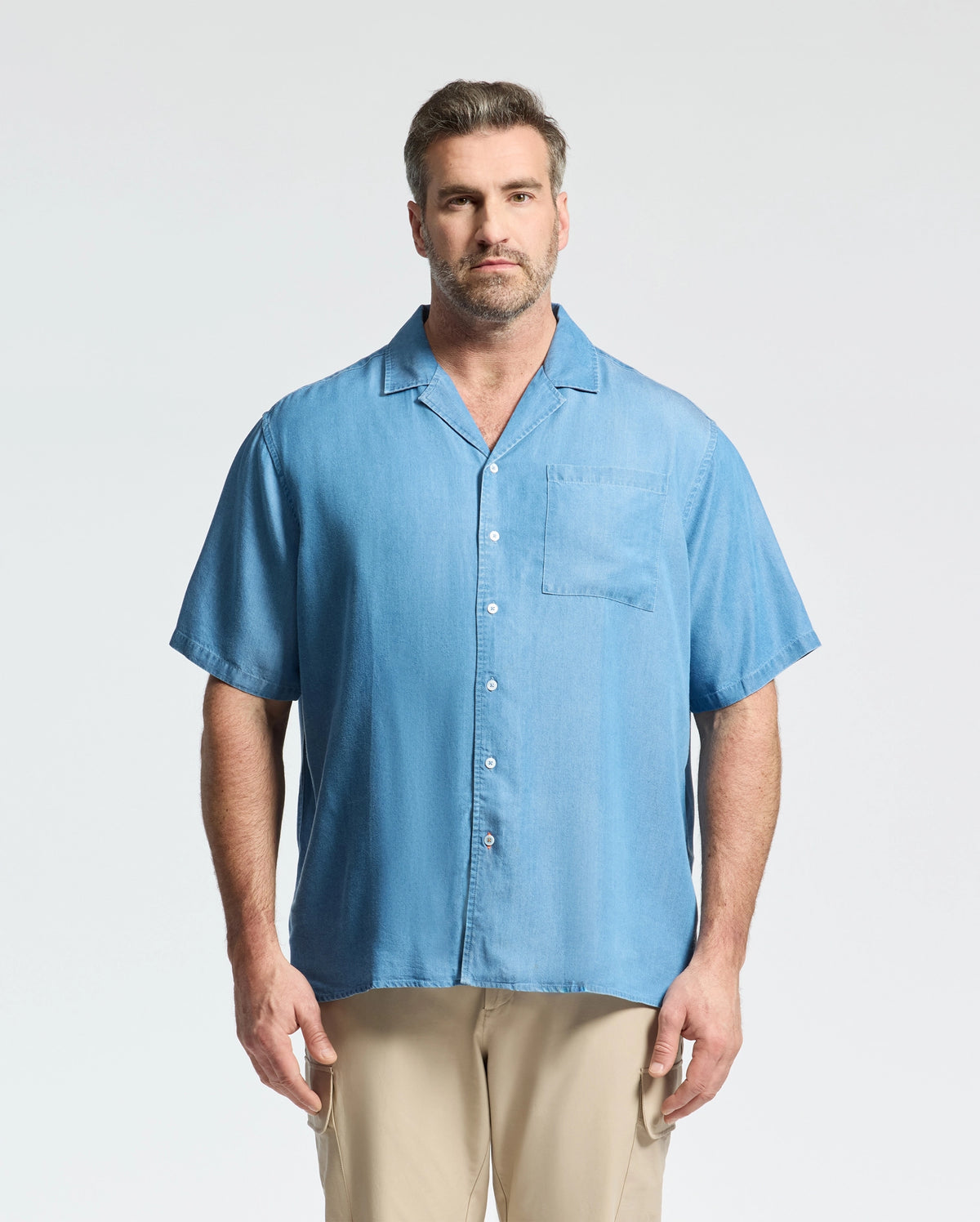 Mens big and tall kervin lightweight denim woven shirt