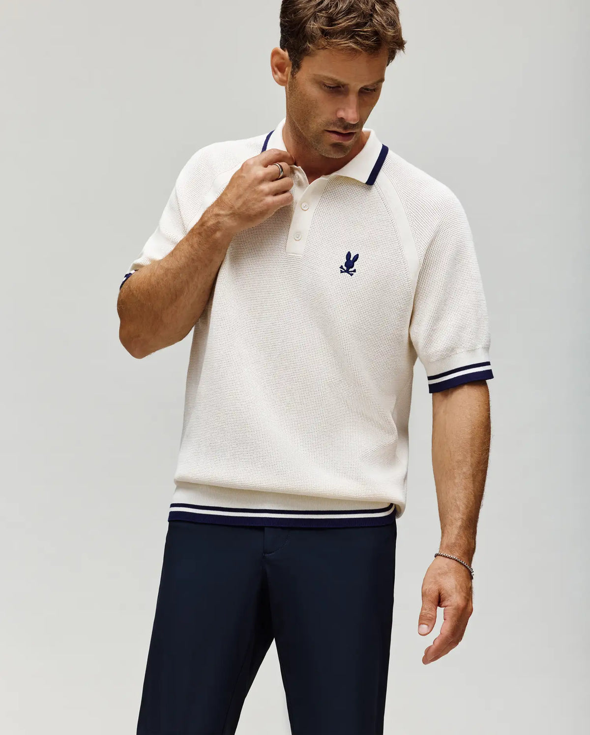 Mens lazare knit polo