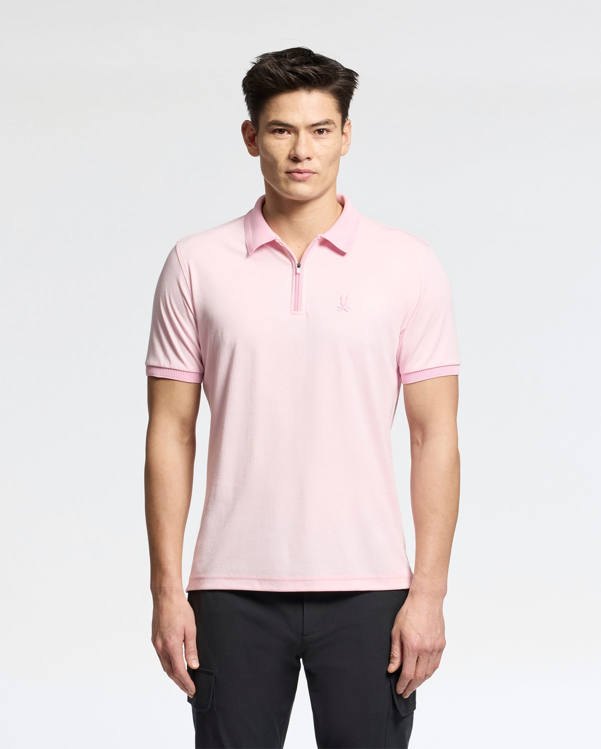 Mens trevor performance pique zip up polo