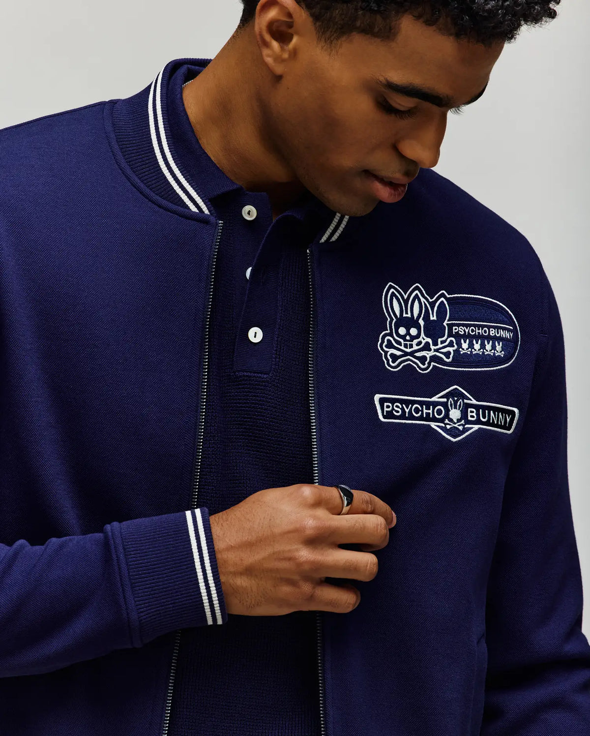 Mens desmond pique knit bomber