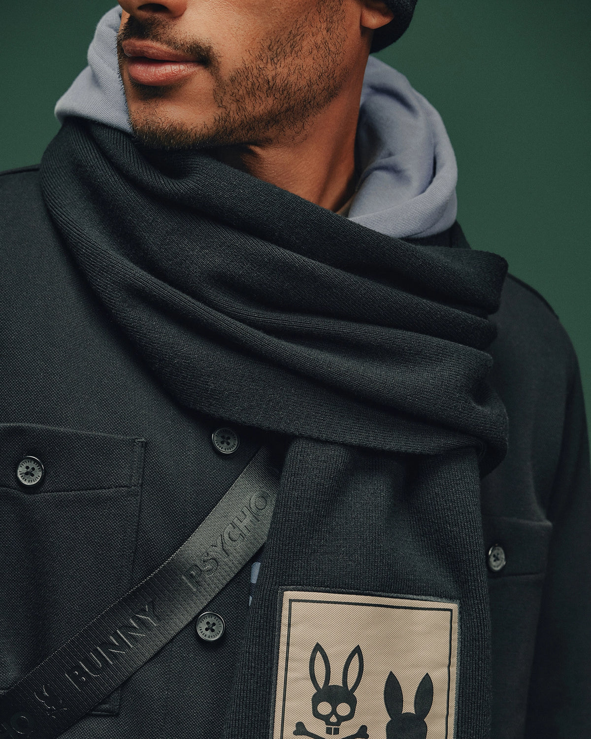 Mens monroe twill patch scarf