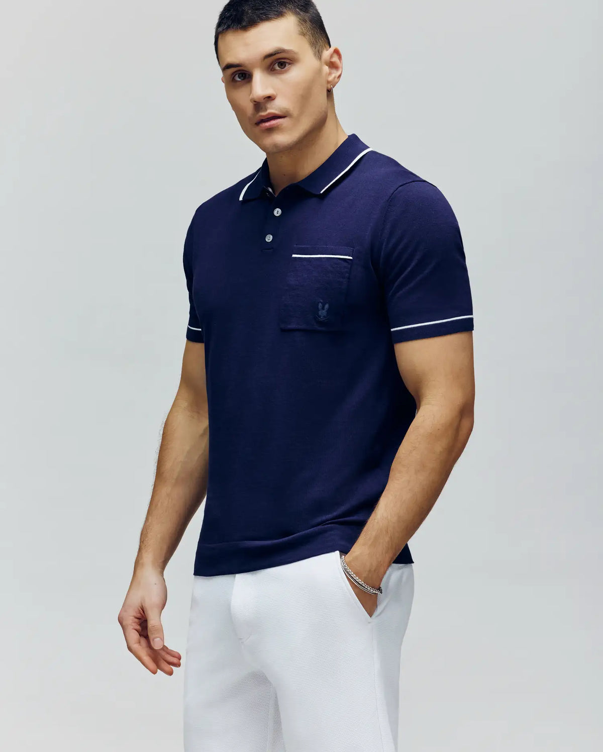 Mens longford fine knit polo