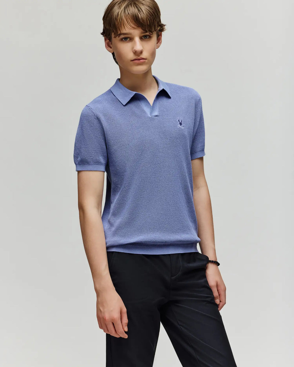Kids leeton knit polo shirt