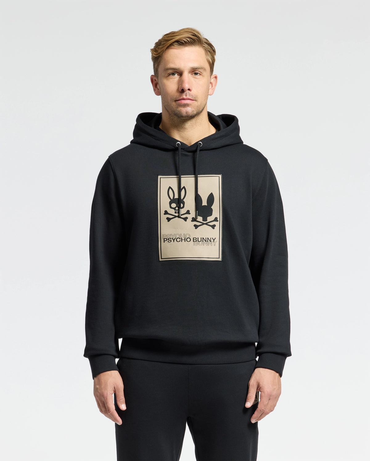 Mens monroe twill patch fleece hoodie