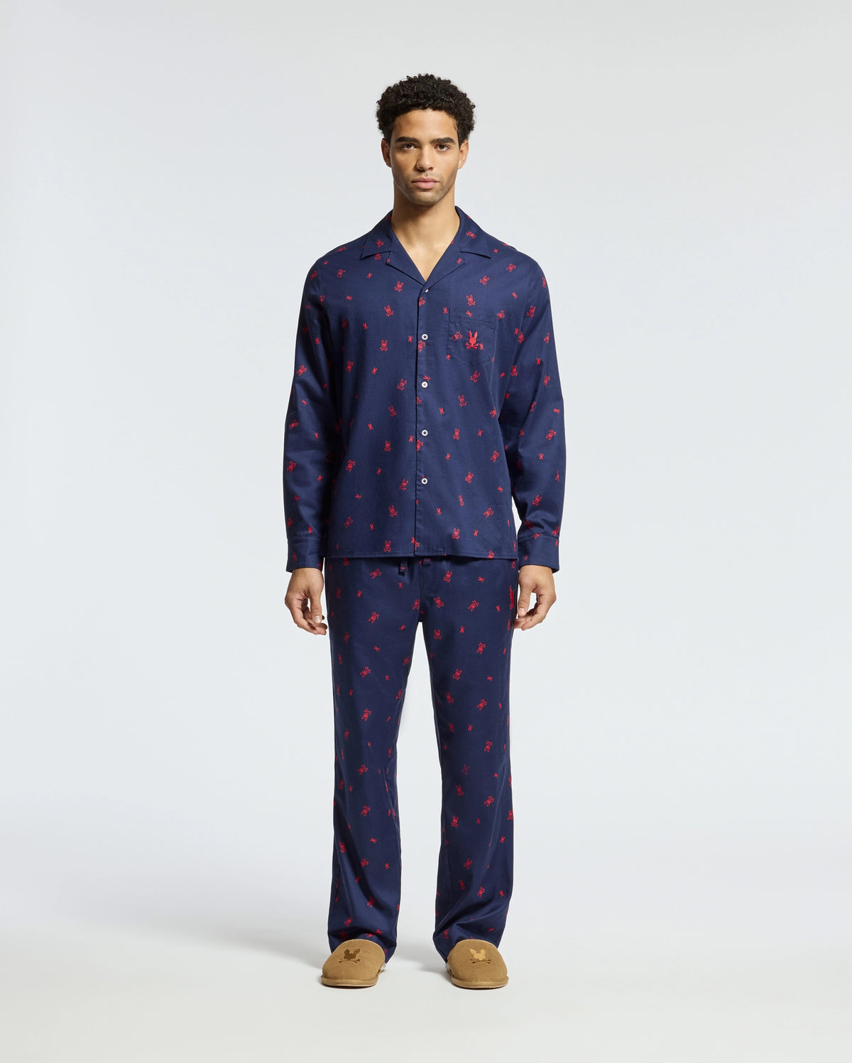 Mens all over print flannel pajama set