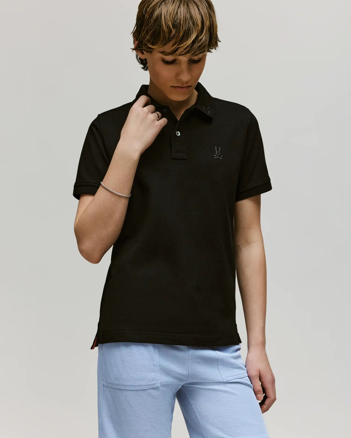 Kids cyrus wordmark pique polo