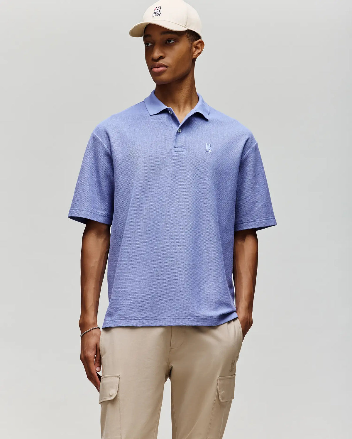 Mens benny oversized pique polo shirt