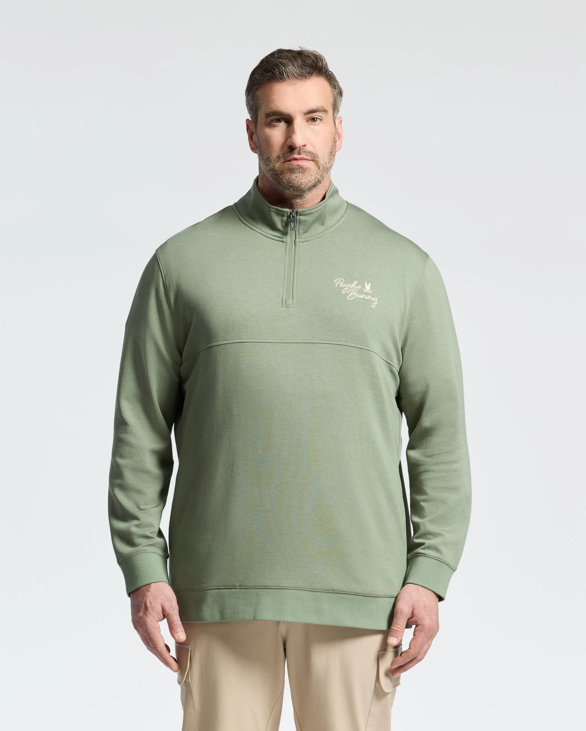 Mens big and tall desert 1/4 mock zip