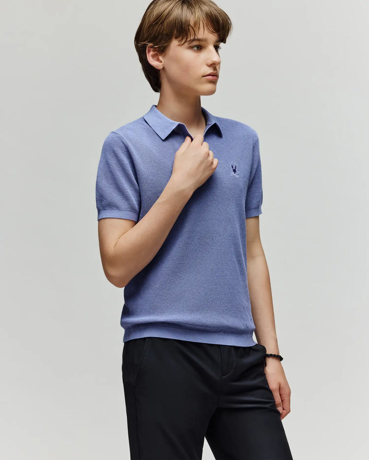 Kids leeton knit polo shirt