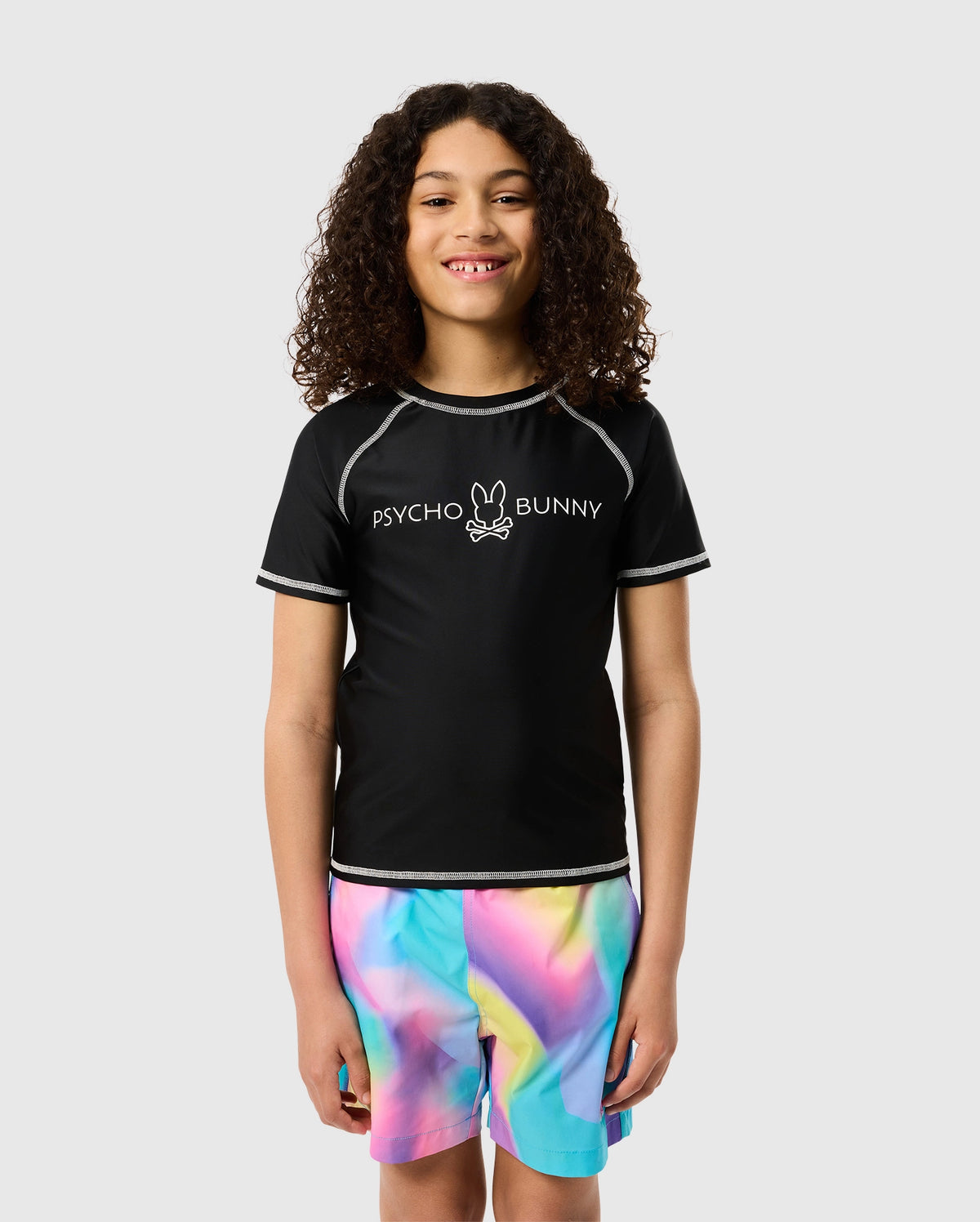 Kids short sleeve anti-uv rashguard