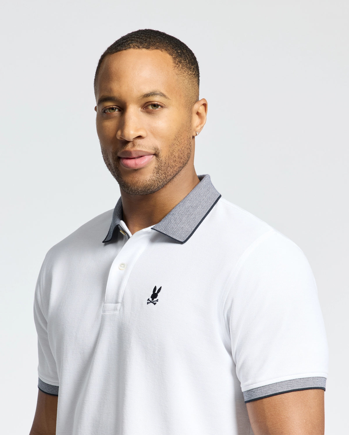 Mens jonas stripe collar pique polo