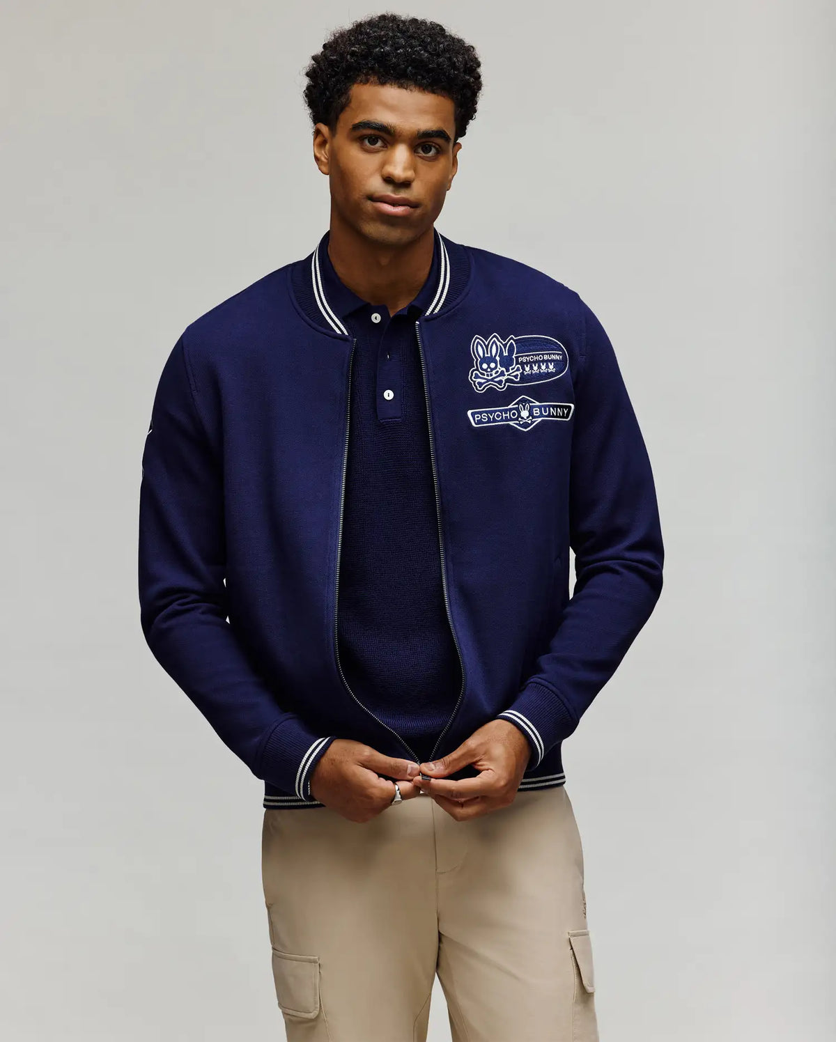 Mens desmond pique knit bomber