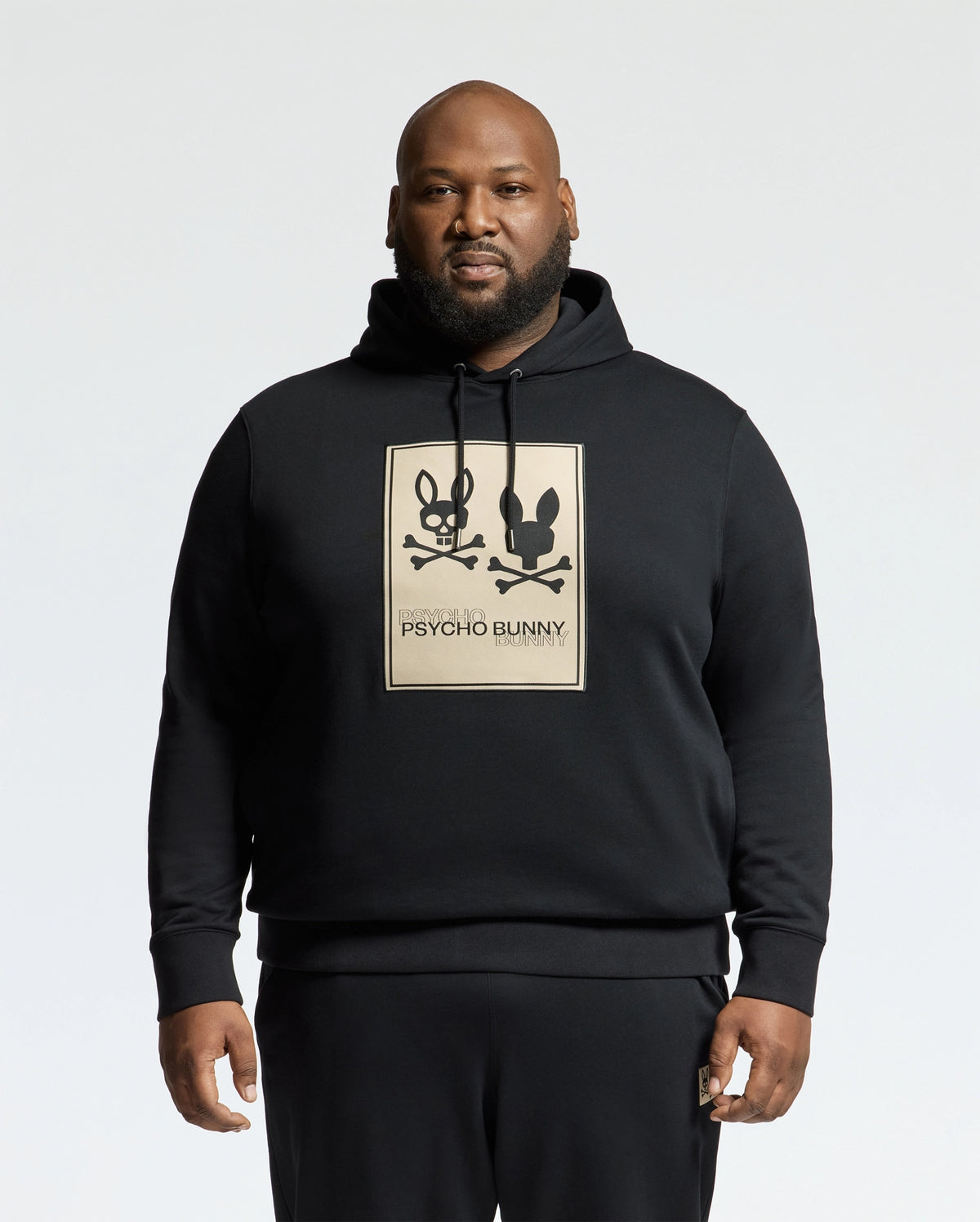 Mens big and tall monroe twill patch fleece hoodie
