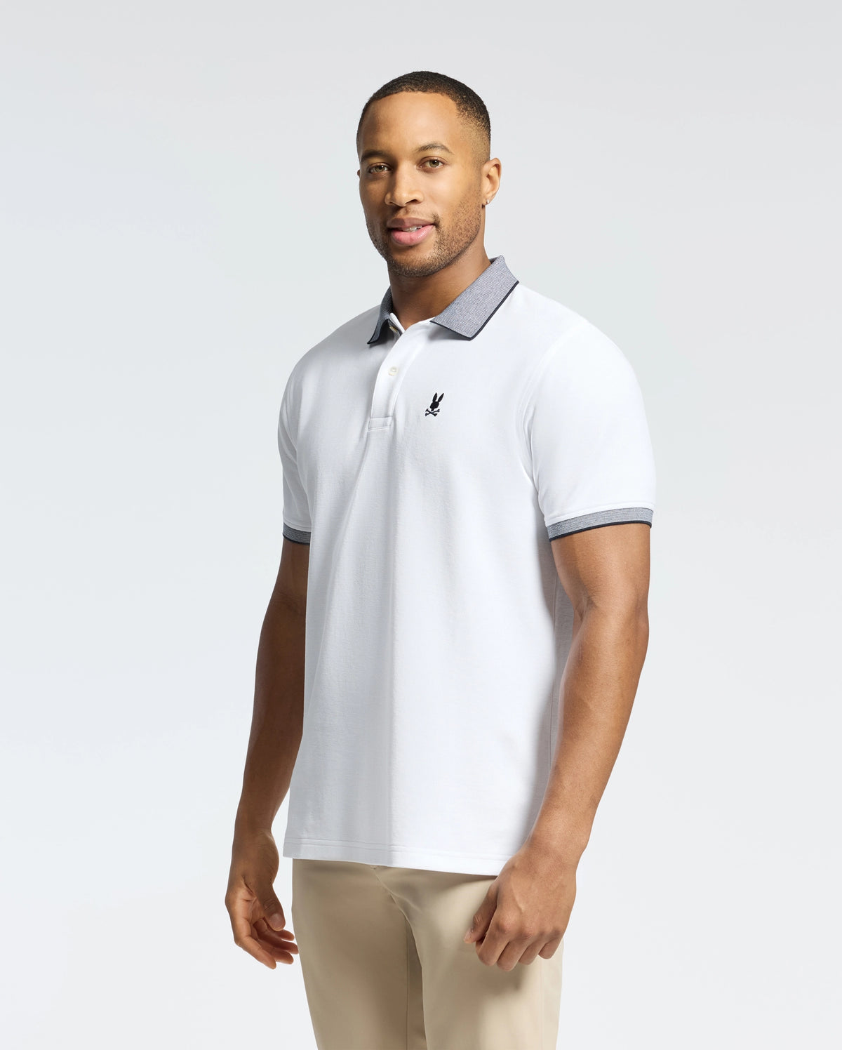 Mens jonas stripe collar pique polo