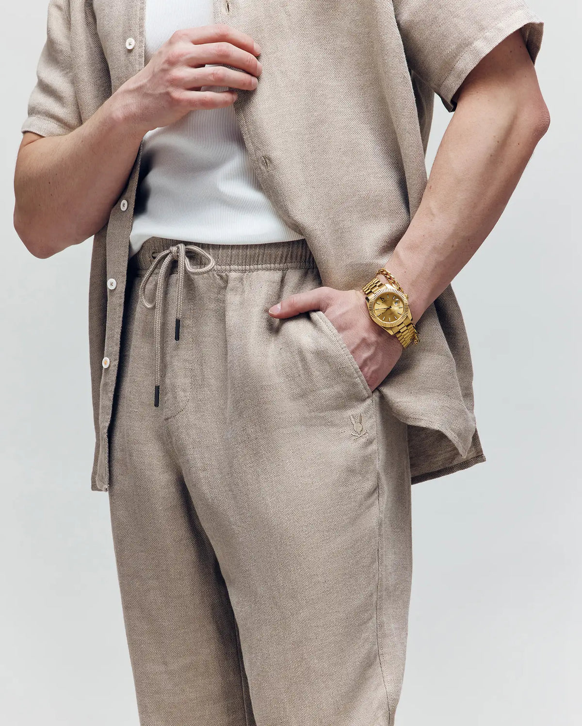 Mens farris wide leg linen pant
