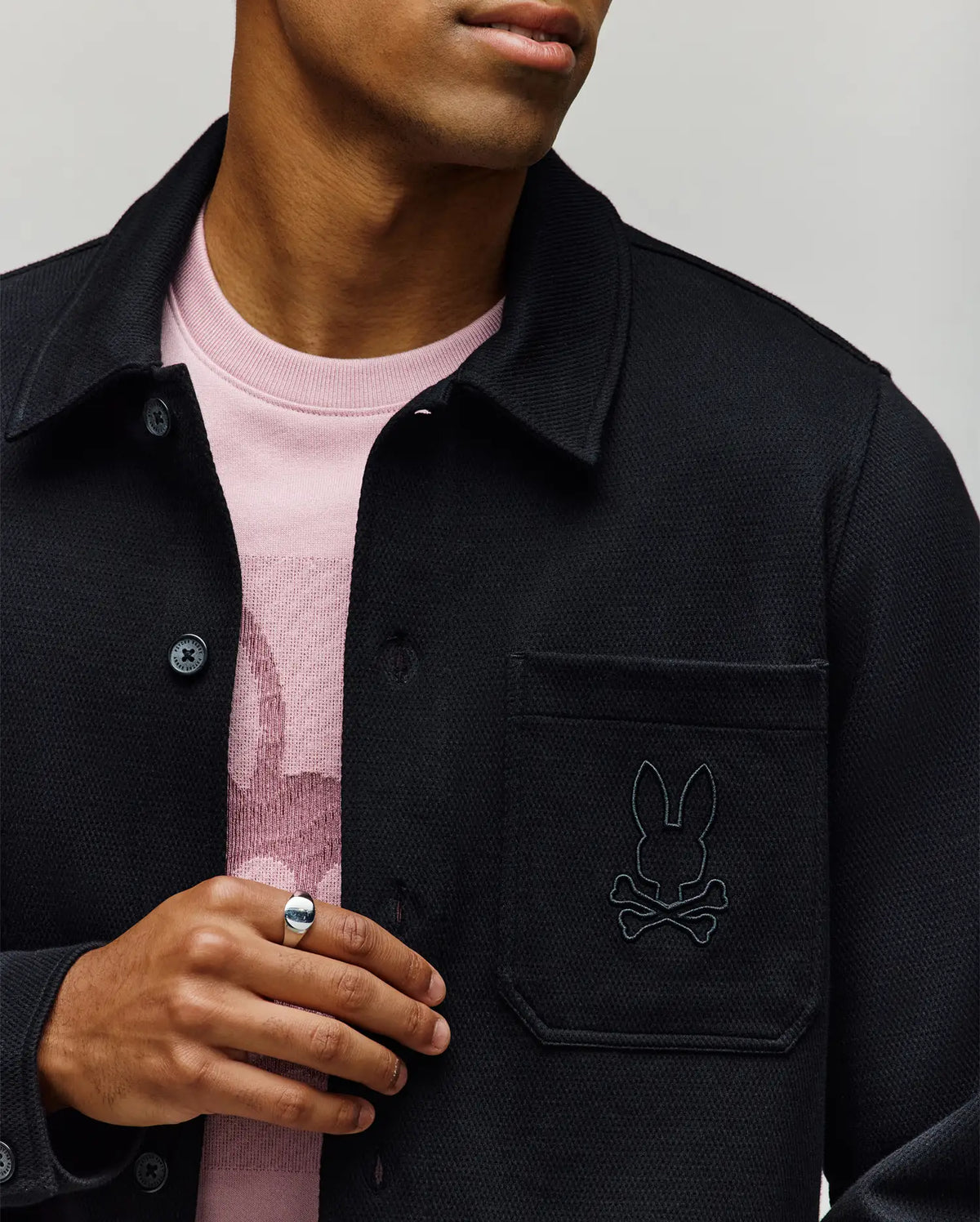 Mens aven knit shacket